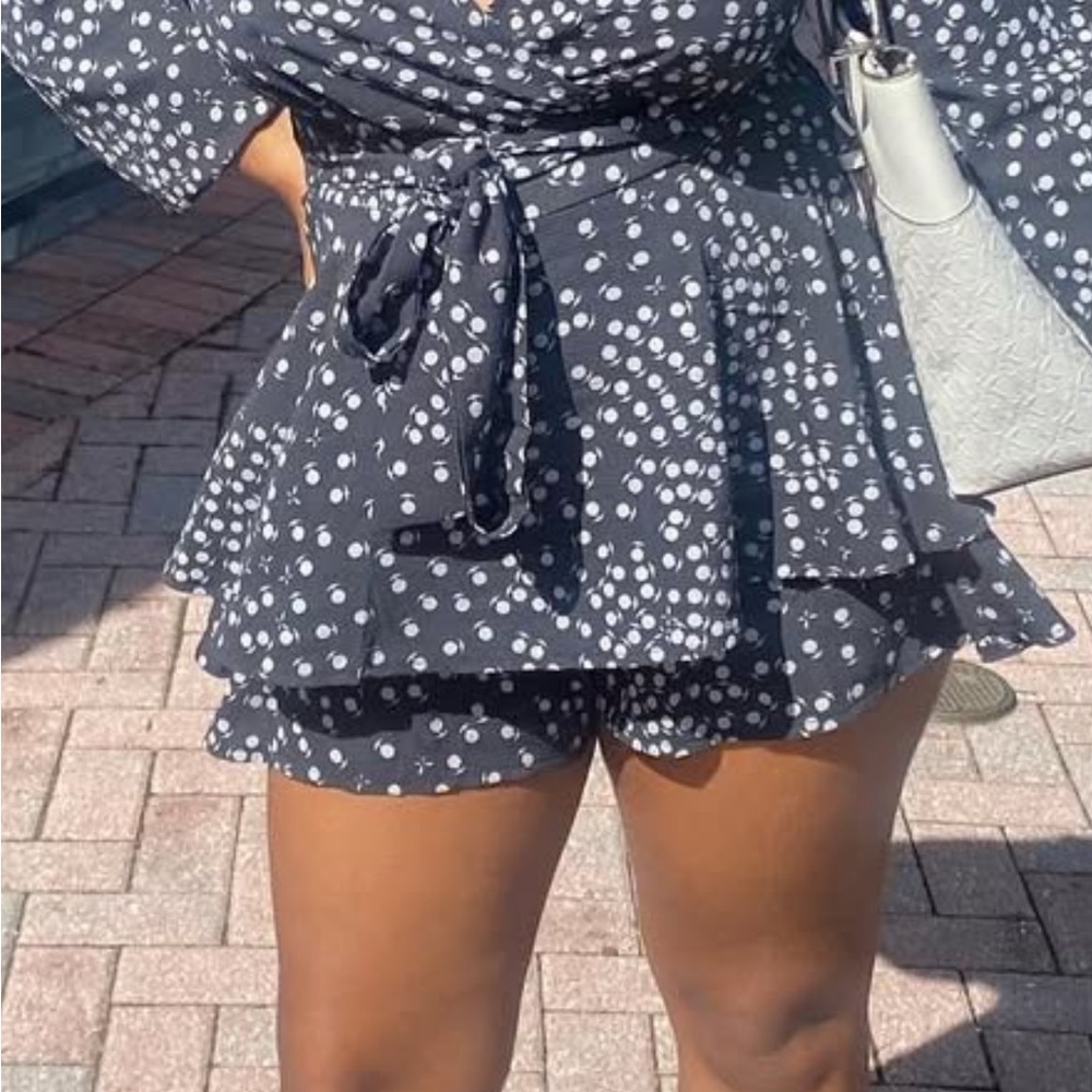 Amazon Women's Black and White Polka Dot romper